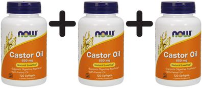 3 x Castor Oil, 650mg - 120 softgels