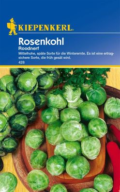 Rosenkohl Roodnerf, mittelhohe späte Sorte für Winterernte, ertragssicher, ...