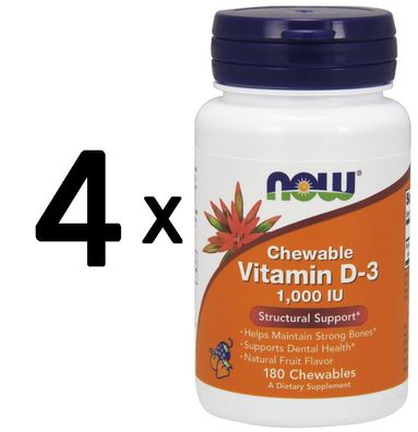 4 x Vitamin D-3, 1.000 IU (Chewable) - 180 chewables