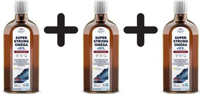 3 x Super Strong Omega + D3, 3500mg Omega 3 (Lemon) - 250 ml.