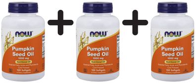 3 x Pumpkin Seed Oil, 1000mg - 100 softgels