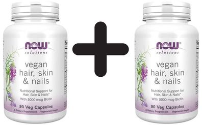 2 x Vegan Hair, Skin & Nails - 90 vcaps