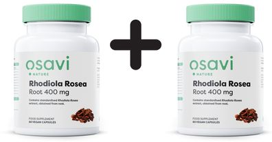 2 x Rhodiola Rosea Root, 400mg - 60 vegan caps