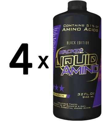 4 x Liquid Amino, Fruit Punch - 946 ml.