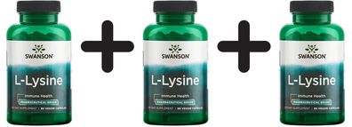 3 x AjiPure L-Lysine, 500mg - 90 vcaps