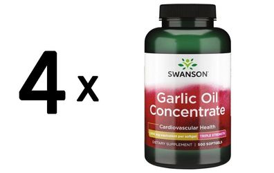 4 x Garlic Oil, 1500mg - 500 softgels