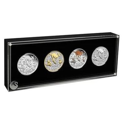 Silbermünze Münzset The Perth Mint 125. Jubiläum 2024 - 4 x 1 oz Silber 999.9
