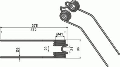 Heuwenderzinken Federzinken Kreiselheuerzinken für Deutz-Fahr / Best.-Nr.15-DEU-01