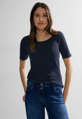 Cecil T-Shirt einfarbig in Universal Blue
