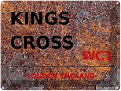 Blechschild 30x40 cm - London England Kings Cross Wc1
