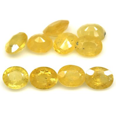 10 Stück gelbe Saphire ovale Form ca.12,71 Carat Herkunft Thailand