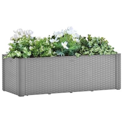 Garten-Hochbeet mit Selbstbewässerungssystem Grau 100x43x33 cm