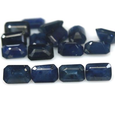16 Stück blaue Saphire Emerald Form ca.10,29 Carat Herkunft Thailand