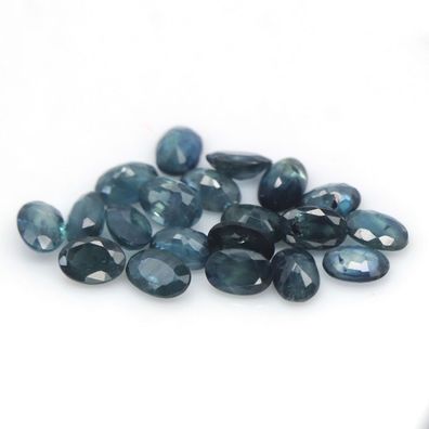 20 Stück blaue Saphire ovale Form ca.12,21 Carat Herkunft Thailand