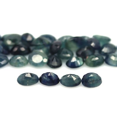 31 Stück blaugrüne Saphire ovale Form ca.14,60 Carat Herkunft Thailand