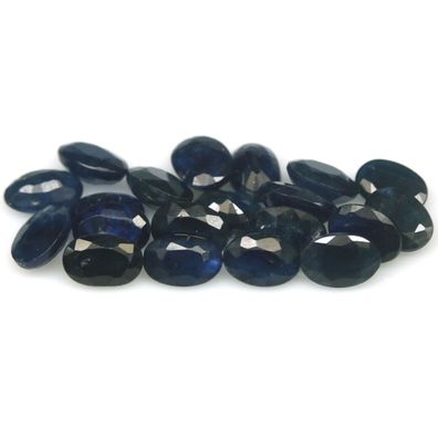20 Stück blaue Saphire ovale Form ca.10,53 Carat Herkunft Thailand