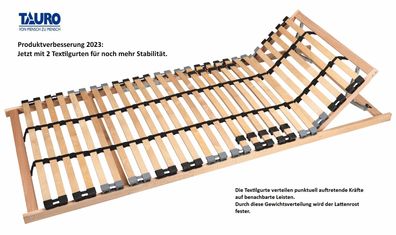 TAURO Pro FB180, 7-Zonen Lattenrost, Kopfteil verstellbar, für Liegefläche 90x200 cm