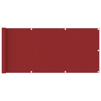 Balkon-Sichtschutz Rot 75x400 cm HDPE
