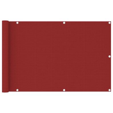 Balkon-Sichtschutz Rot 90x400 cm HDPE