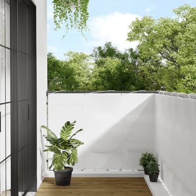 Balkon-Sichtschutz Weiß 120x700 cm 100 % Polyester-Oxford