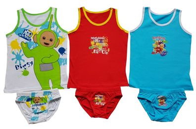 Teletubbies Unterwäsche 6tlg. Set Jungen Hemd Slip 2-8 Jahre