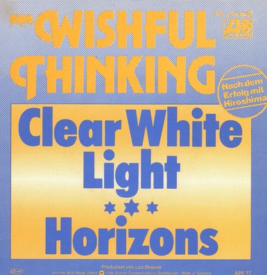 7" Cover Wishful Thinking - Clear White Light