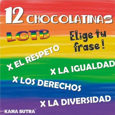 PRIDE - BOX OF 12 Chocolate BARS WITH THE LGBT FLAG