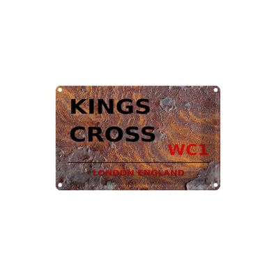 vianmo Blechschild 18x12 cm gewölbt England England Kings Cross WC1