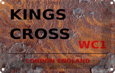 vianmo Blechschild 20x30 cm gewölbt England England Kings Cross WC1