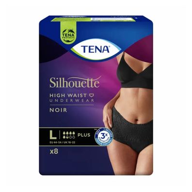 TENA Silhouette Plus Noir Inkontinenz Pants Gr. L | Packung (8 Stück) (Gr. L)
