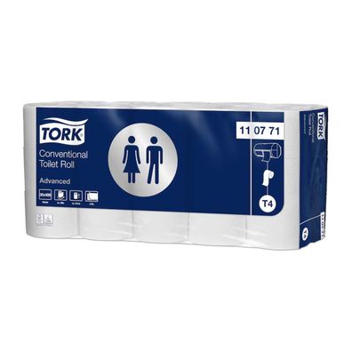 Tork 110771 Kleinrollen-Toilettenpapier Advanced T4 2-lagig | Karton (30 Rollen)
