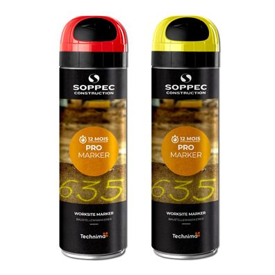 Soppec Pro Marker 500ml Langzeit-Markierfarbe Baustellen Markierspray Deckfarbe