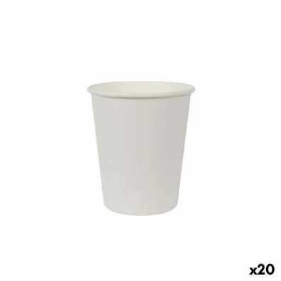 Gläserset Algon Pappe Weiß 30 Stücke 250 ml (20 Stück)