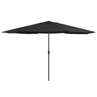 Sonnenschirm mit Metall-Mast 390 cm Schwarz