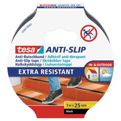 tesa Anti-Rutschband, schwarz, 5m x 25mm