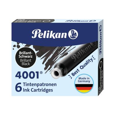 Pelikan Tintenpatronen 4001 brillant-schwarz TP/6 VE=6 Stück 301218