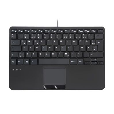 Perixx Periboard-525 DE B, Kabelgebundene Mini-USB-Tastatur mit Touchpad, Schere