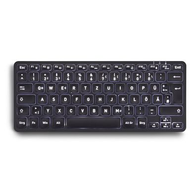 Perixx Periboard-732b DE, Mini-Tastatur Wireless, mit Hintergrundbeleuchtung, sc