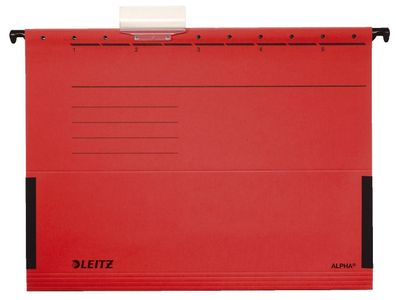Leitz 1986-00-25 Hängetasche ALPHA® - seitlich mit Fröschen, Recyclingkarton, rot