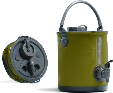 2-in-1 Wasserkanister faltbar mit Hahn - tragbarer Wasserkanister für Trinkwasser ...