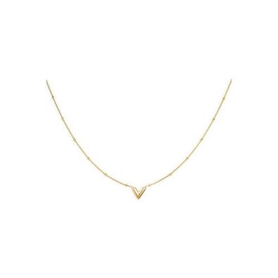 Halskette "V" in Gold oder Silber - Länge 38-43 cm