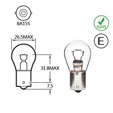 Kugellampe | 12V | 21W | Ba15s | Pin 180°