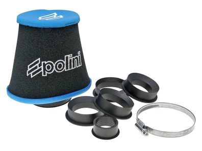 Luftfilter Polini Big Evolution 28-55mm gerade schwarz-blau