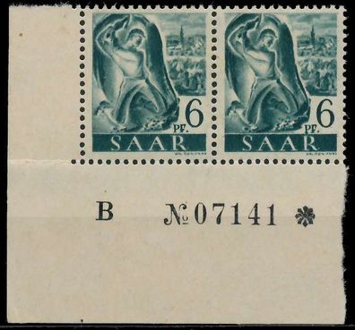 Saarland 1947 Nr 208Z postfrisch WAAGR PAAR ECKE-ULI X77AEB2