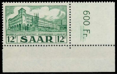 Saarland 1952 Nr 326 postfrisch ECKE-ORE X7840BE
