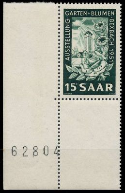 Saarland 1951 Nr 307 postfrisch ECKE-ULI X784162