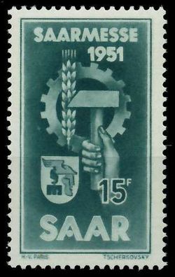 Saarland 1951 Nr 306 postfrisch S3FD27A