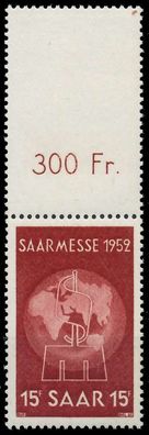 Saarland 1952 Nr 317Lo postfrisch SENKR PAAR X78418A