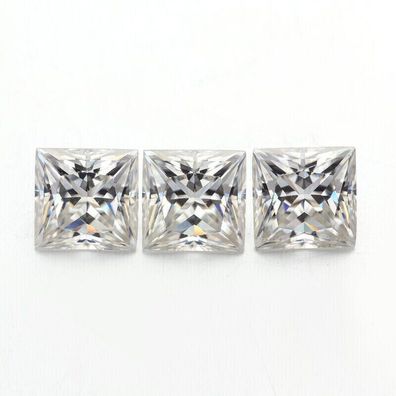 2 Stück weiße Cubic Zirkonia Steine im Square Design 4 mm (CZ230550)