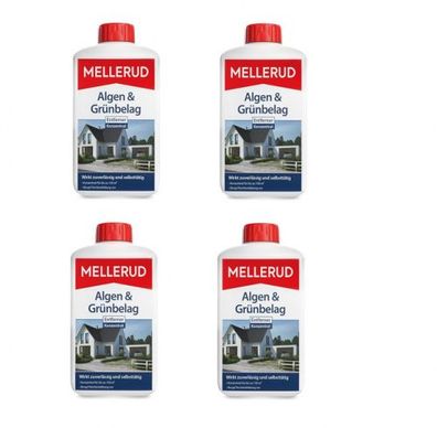 Mellerud 4 x 1 L Algen & Grünbelag Entferner Konzentrat zu Entfernung von Algen und